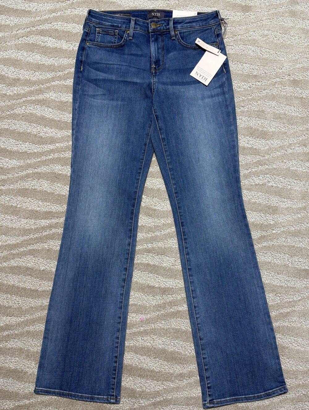NYDJ Barbara Bootcut Womens Jeans Womens Sz 2 Mid Rise Lift Tuck Blue NWT 28x31